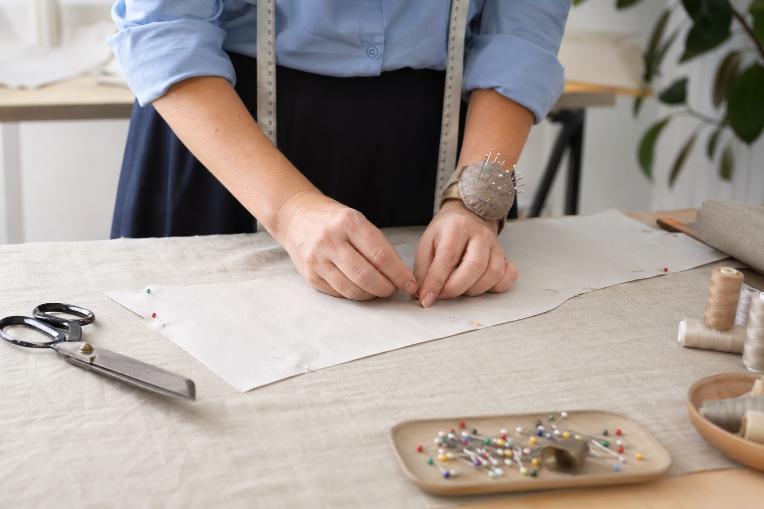 Ученицы на занятии в швейной студии